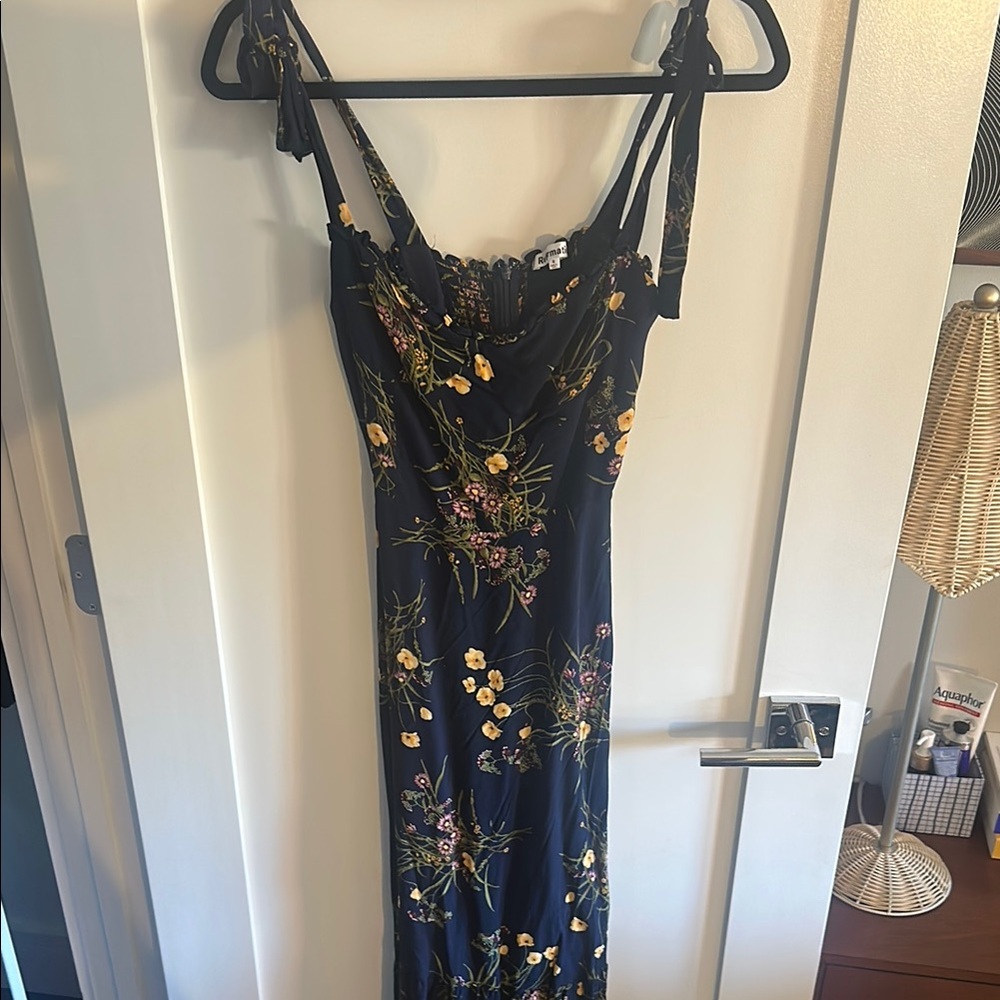 Reformation Nikita Navy Floral Dress